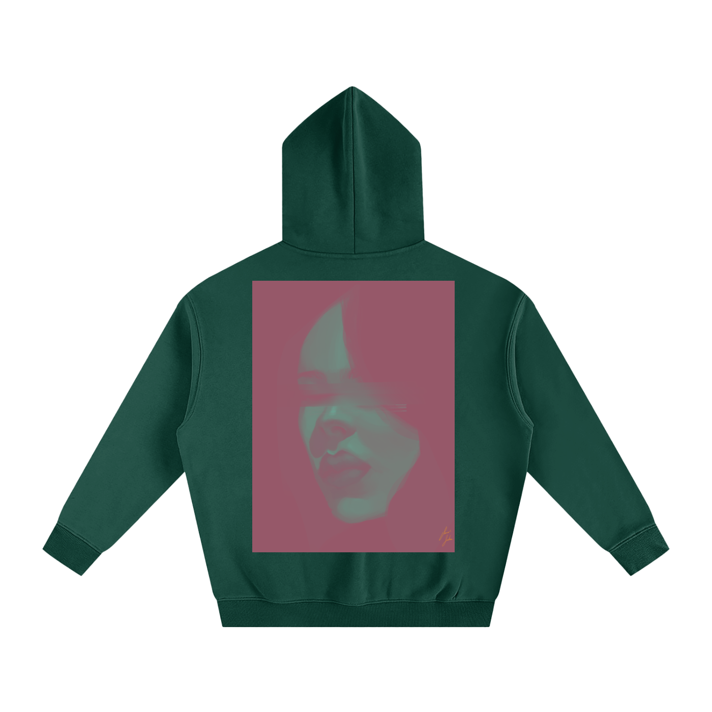 Hidden Face Oversize Fleeced Hoodie