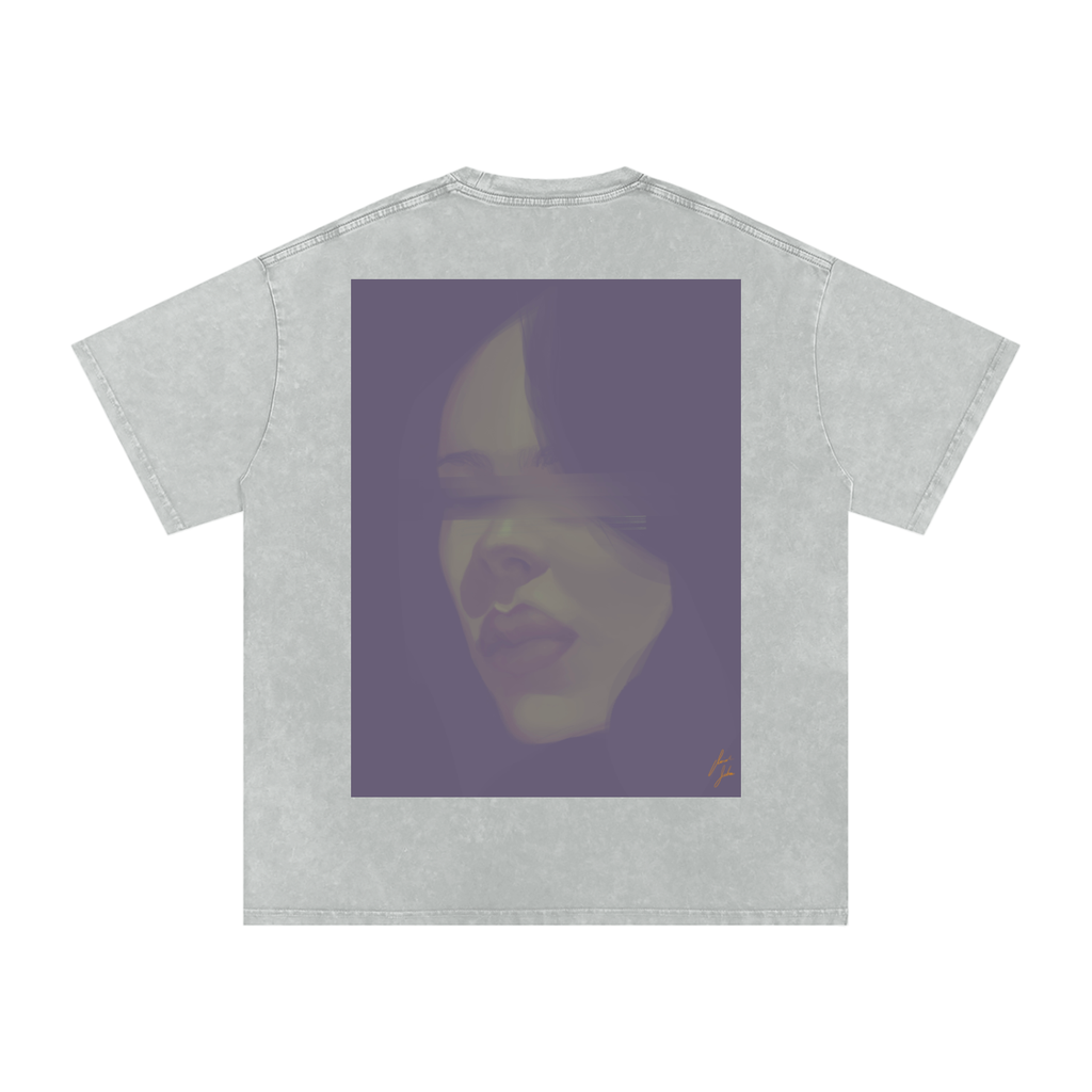 Hidden Face Acid Wash Oversize T-Shirt - 250 GSM