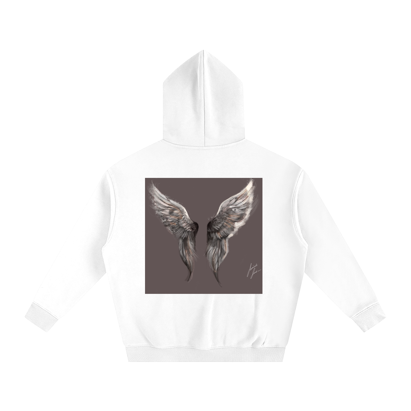 Wings above Oversize Fleeced Hoodie