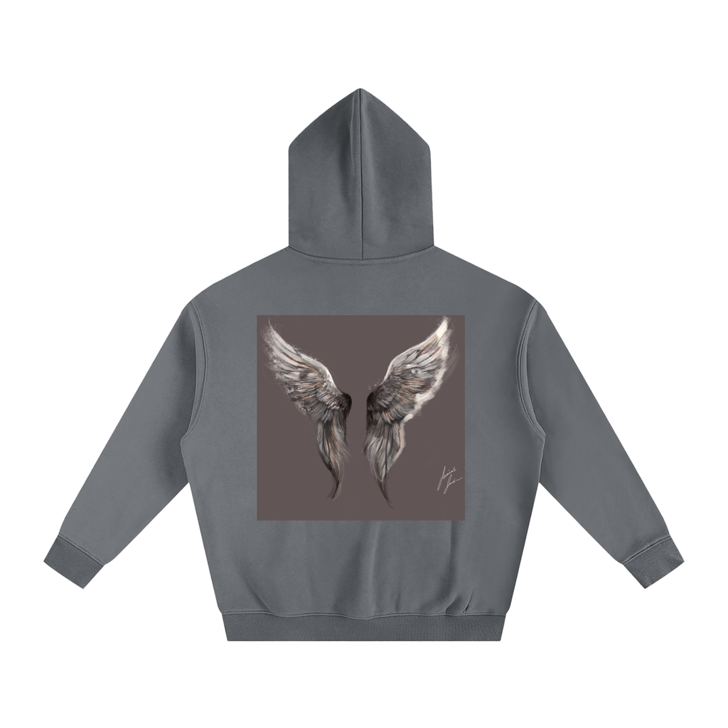 Wings above Oversize Fleeced Hoodie