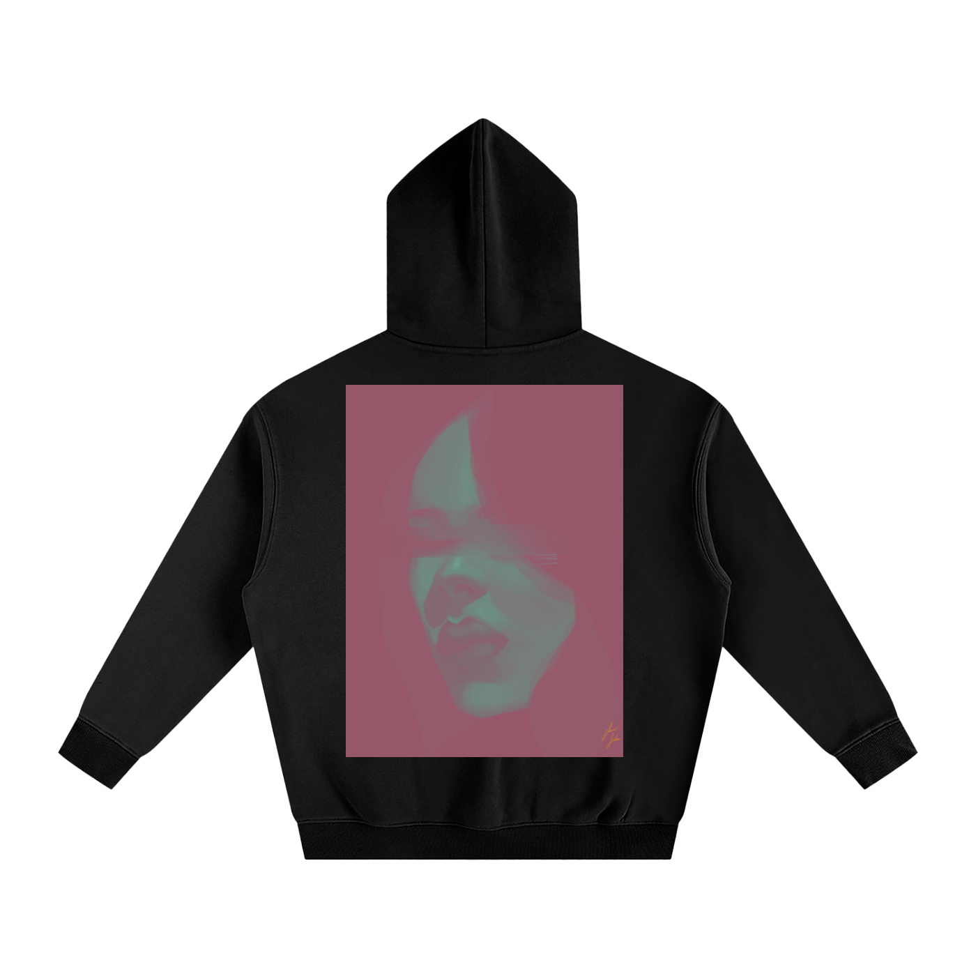 Hidden Face Oversize Fleeced Hoodie