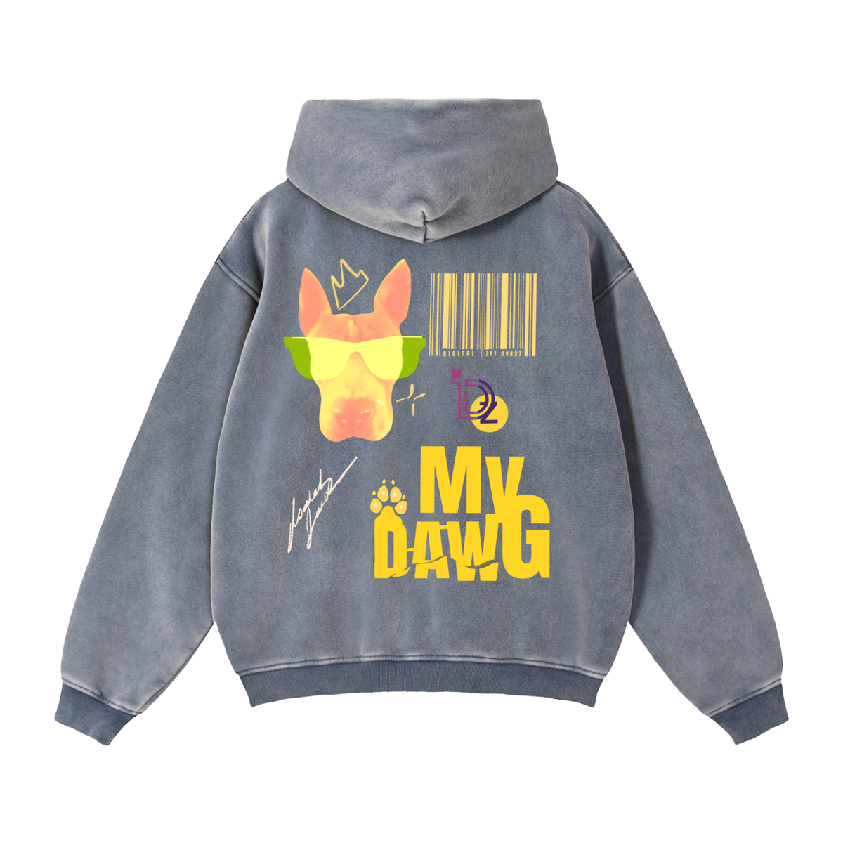 My DAWG Zip-Through Boxy Fleece Hoodie