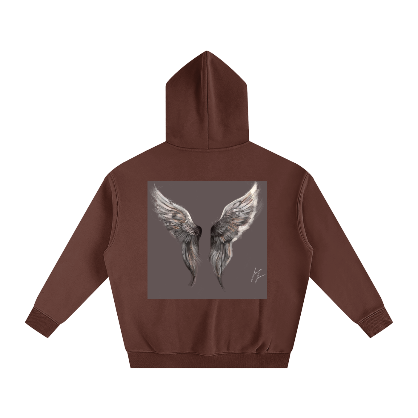 Wings above Oversize Fleeced Hoodie