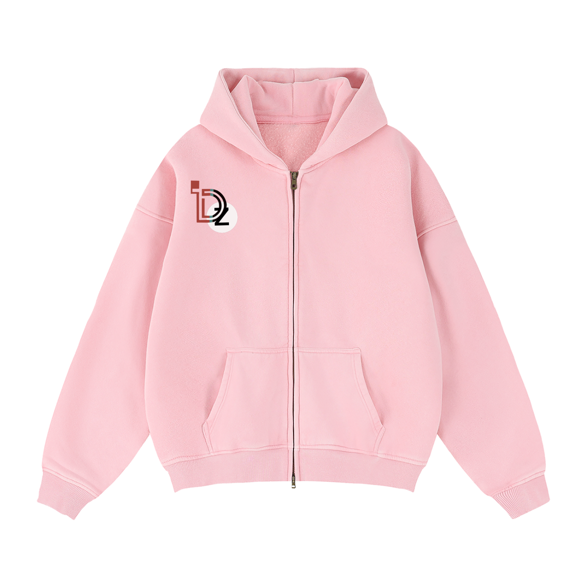Wings above Zip-Through Boxy Fleece Hoodie