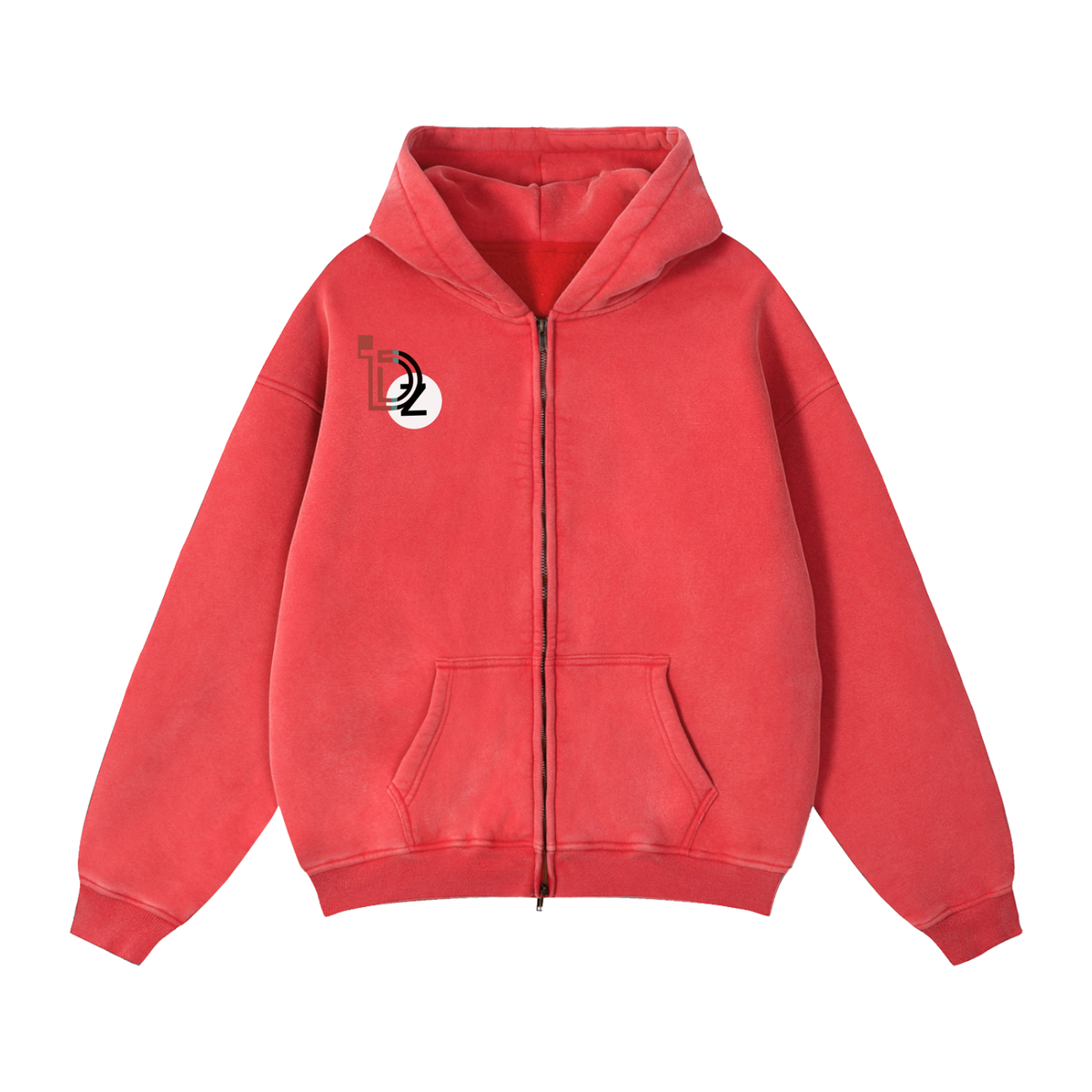 IN MY LANE Zip-Through Boxy Fleece Hoodie