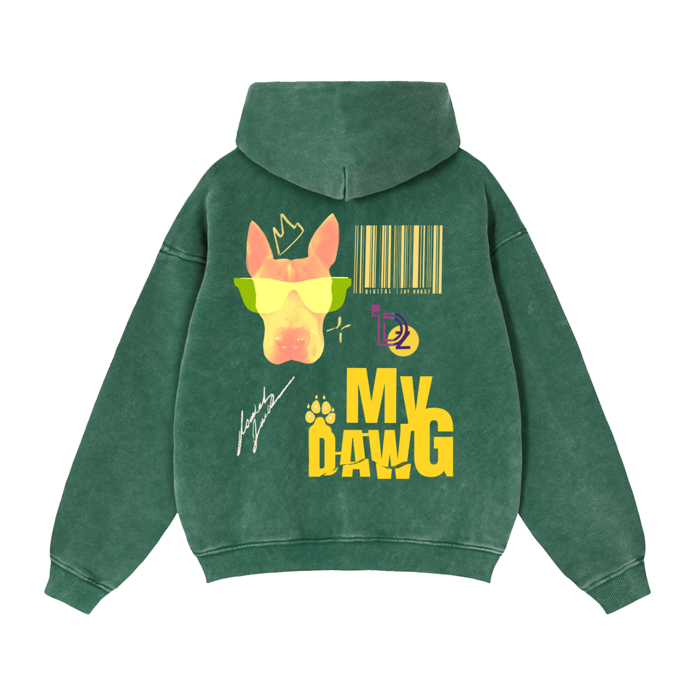 My DAWG Zip-Through Boxy Fleece Hoodie