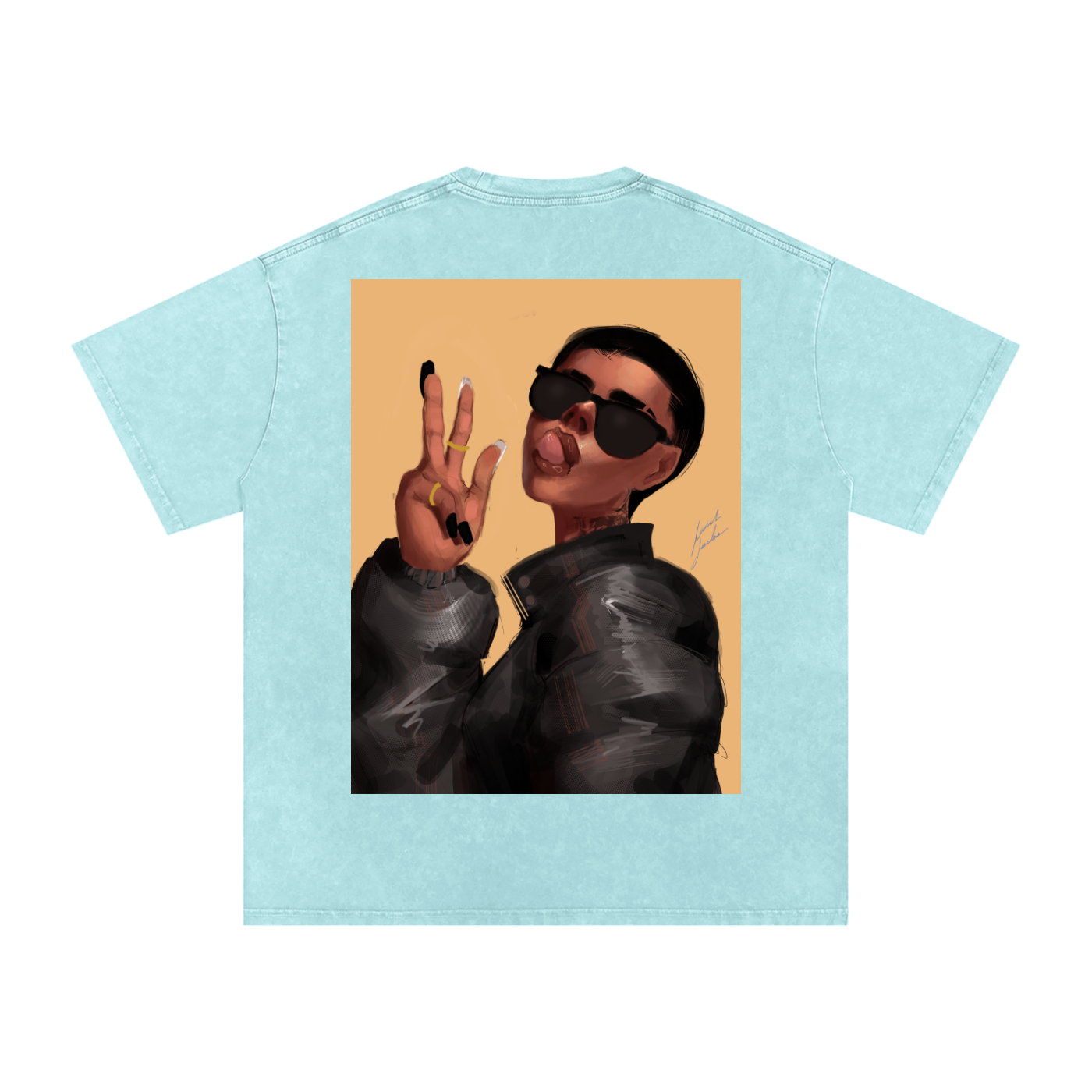 Peace or Goodbye Acid Wash Oversize T-Shirt - 250 GSM