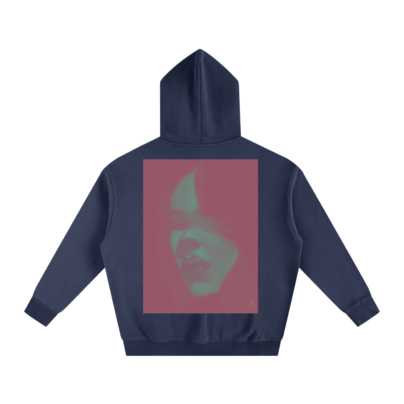 Hidden Face Oversize Fleeced Hoodie