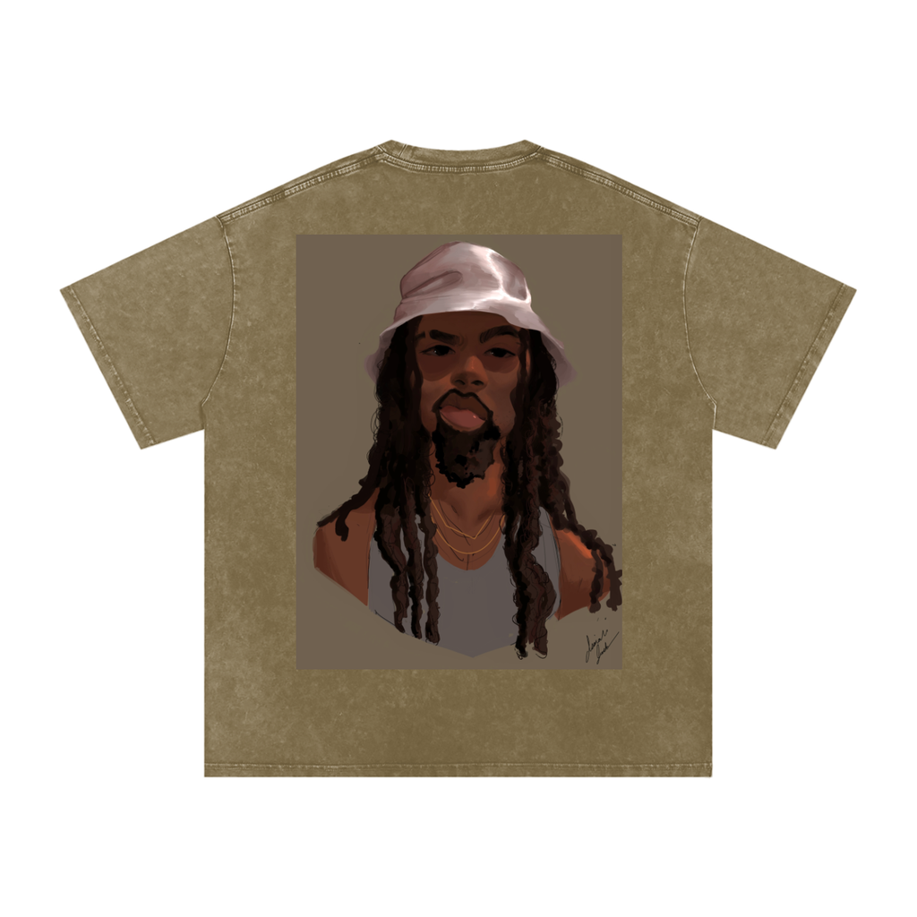 HUH? Acid Wash Oversize T-Shirt - 250 GSM