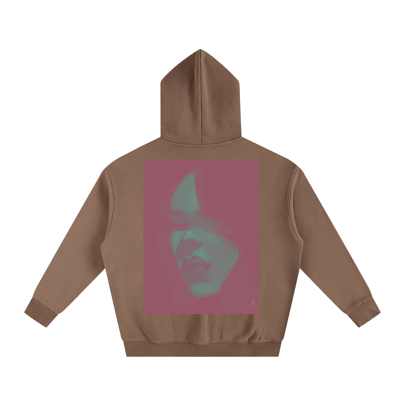 Hidden Face Oversize Fleeced Hoodie