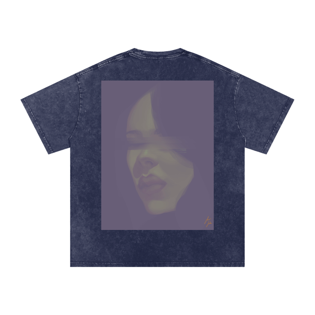 Hidden Face Acid Wash Oversize T-Shirt - 250 GSM