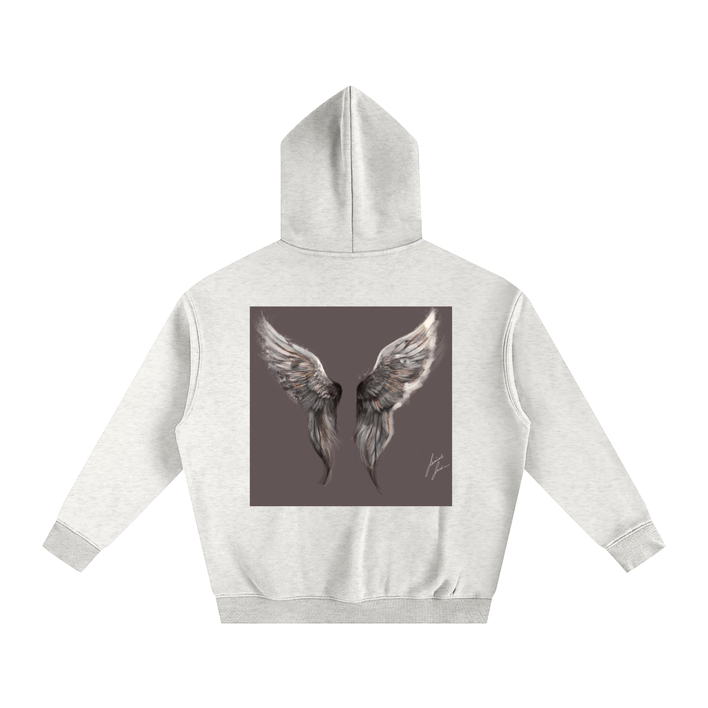 Wings above Oversize Fleeced Hoodie