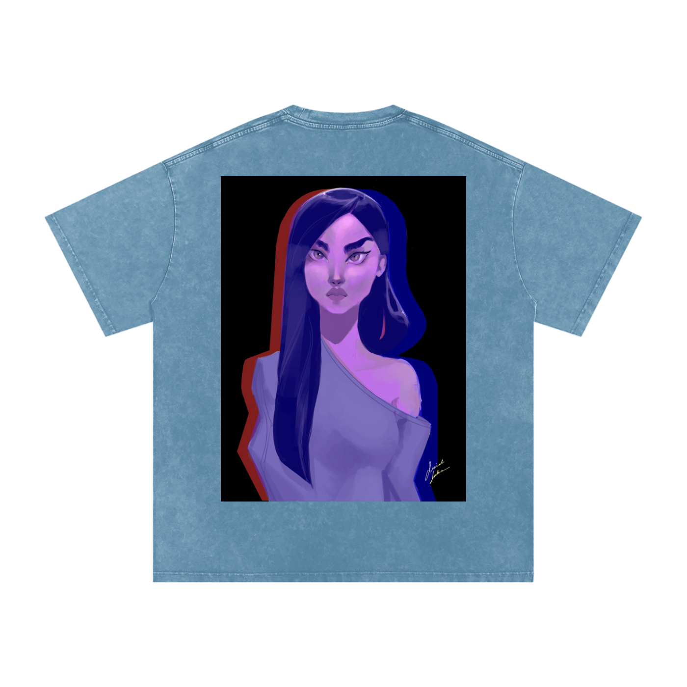 Focused Acid Wash Oversize T-Shirt - 250 GSM