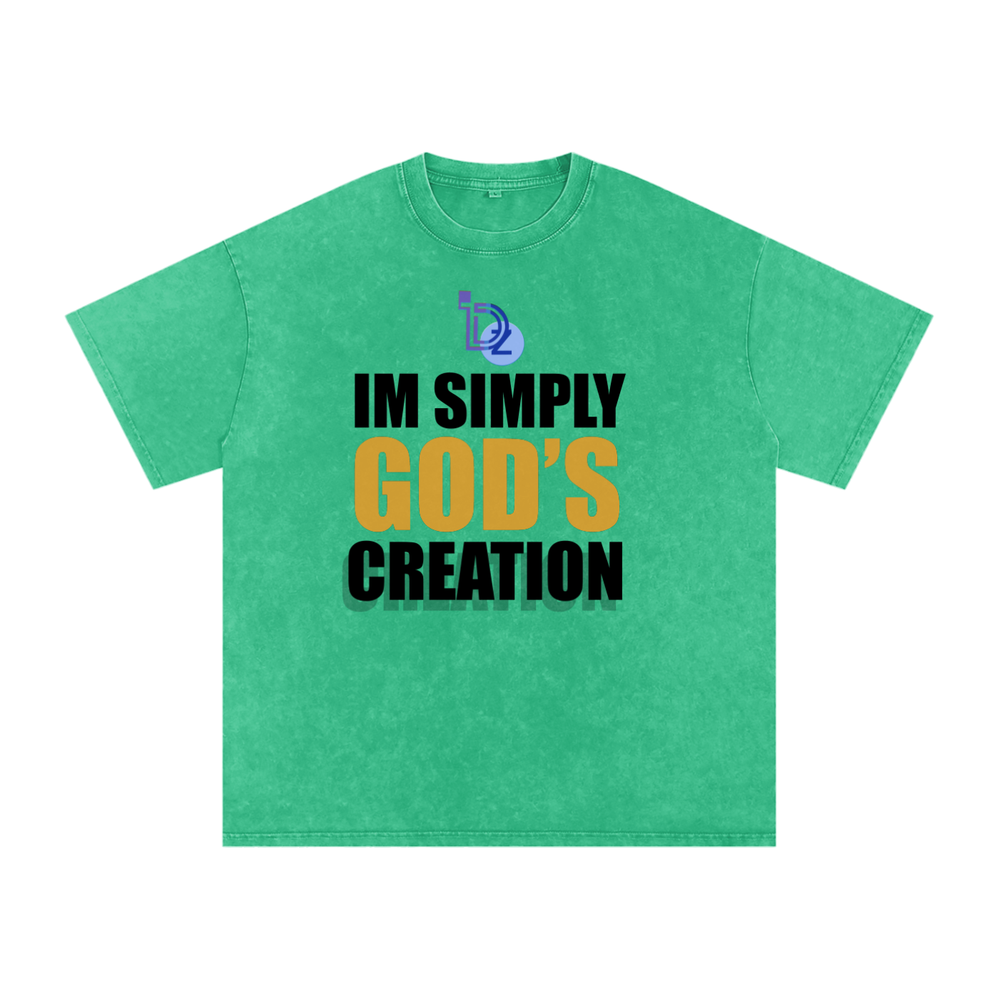 I'm Simply God's Creation Snow Washed Oversized Cotton T-Shirt