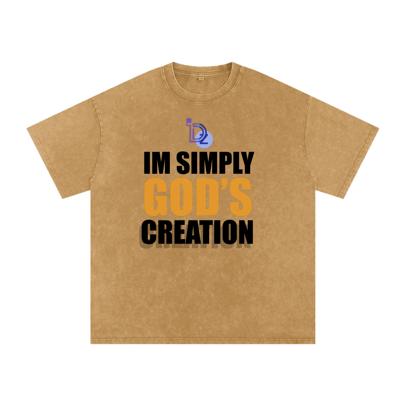 I'm Simply God's Creation Snow Washed Oversized Cotton T-Shirt