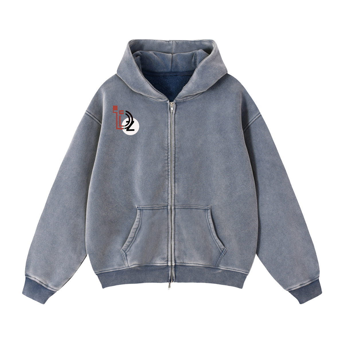 IN MY LANE Zip-Through Boxy Fleece Hoodie