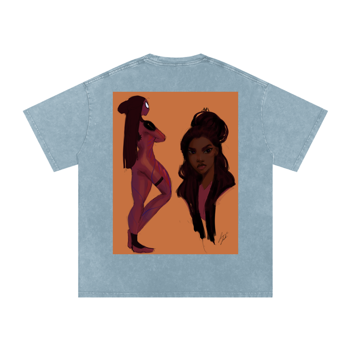 In Another Universe Snow Washed Oversized Cotton T-Shirt