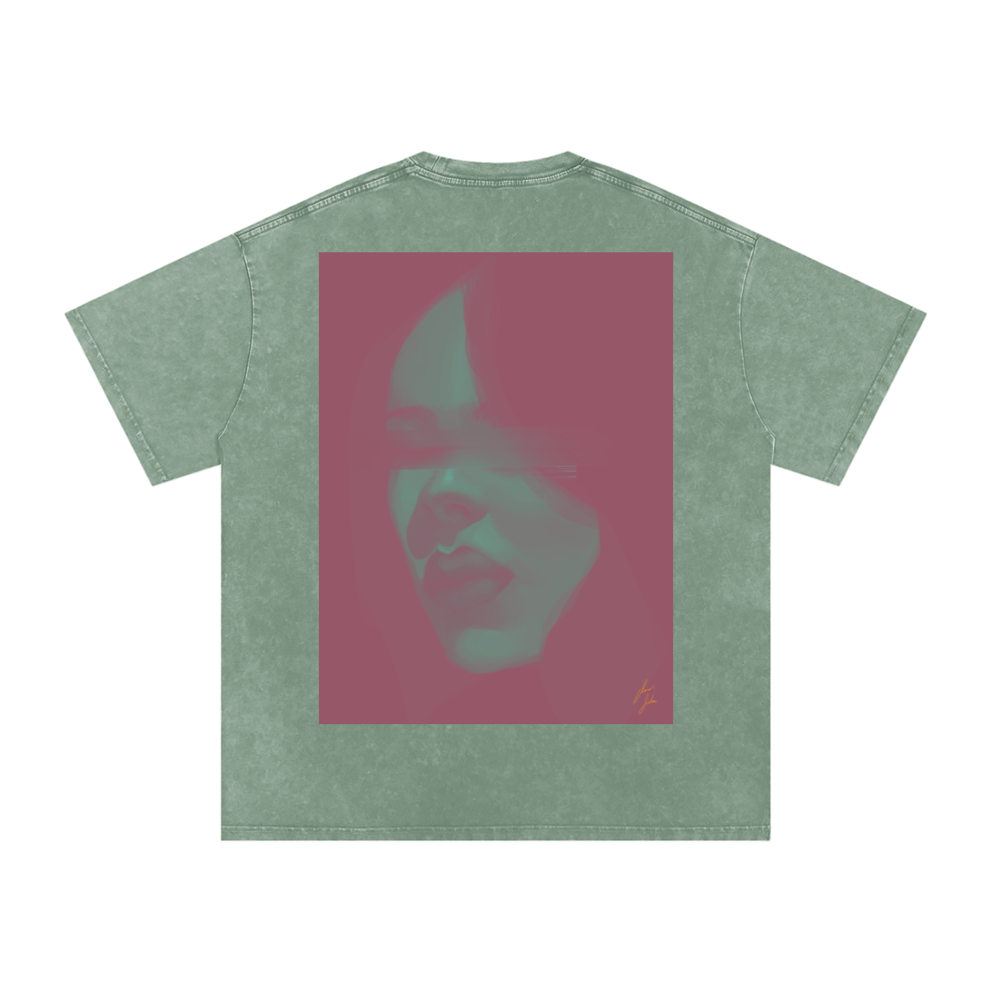 Hidden Face Acid Wash Oversize T-Shirt - 250 GSM