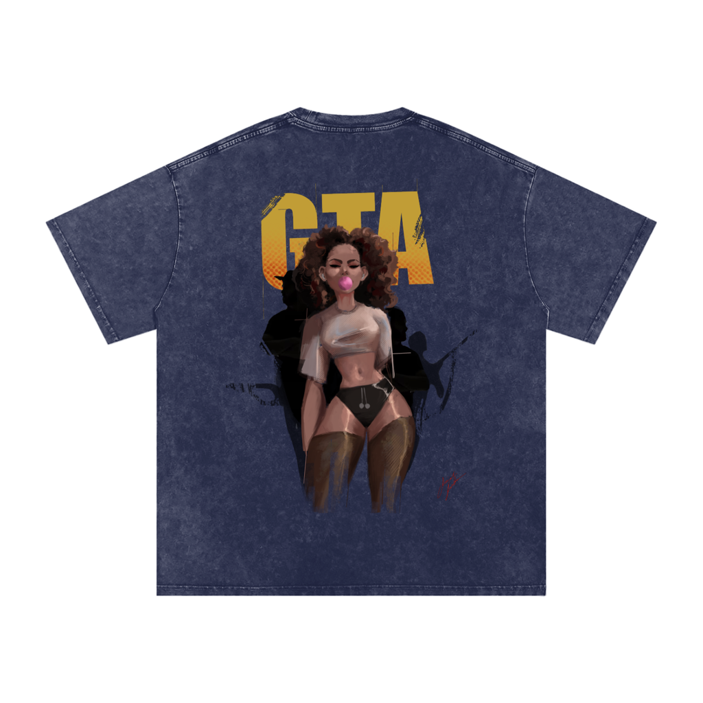 Obey N $urvive Snow Washed Oversized Cotton T-Shirt