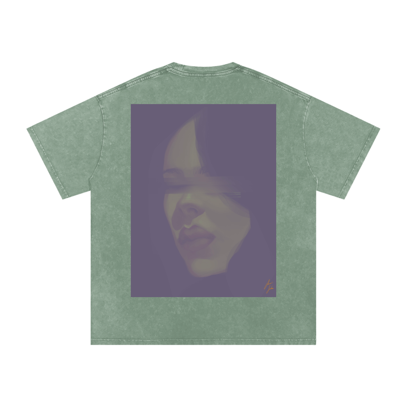Hidden Face Acid Wash Oversize T-Shirt - 250 GSM