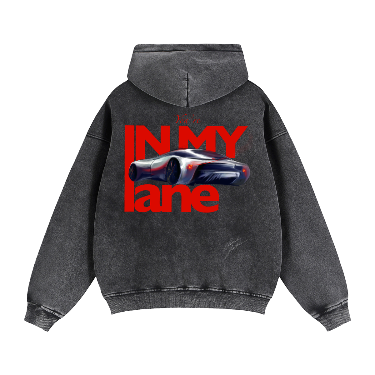 IN MY LANE Zip-Through Boxy Fleece Hoodie