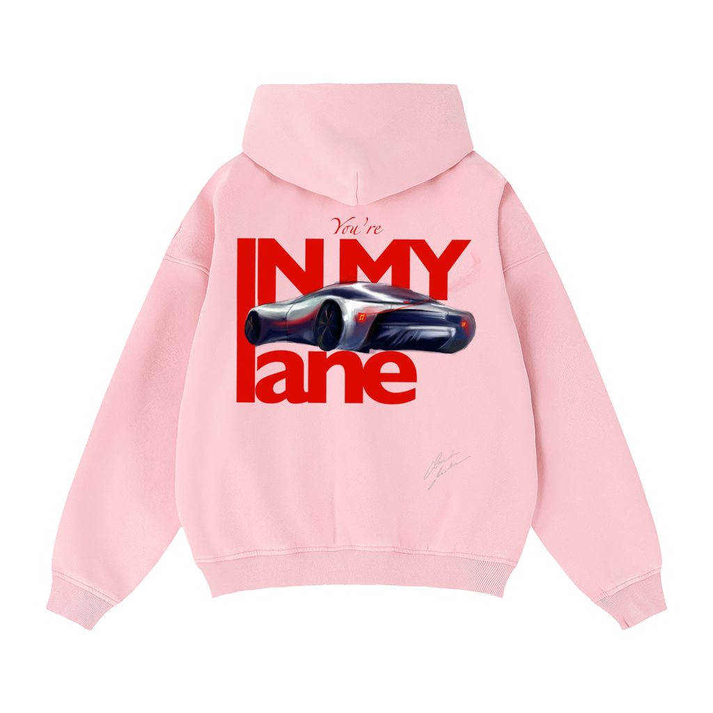 IN MY LANE Zip-Through Boxy Fleece Hoodie