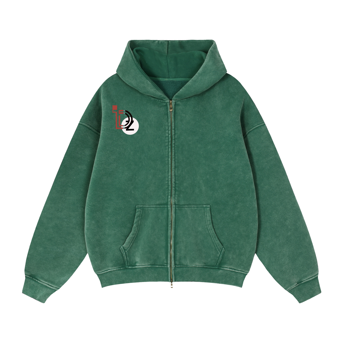 IN MY LANE Zip-Through Boxy Fleece Hoodie