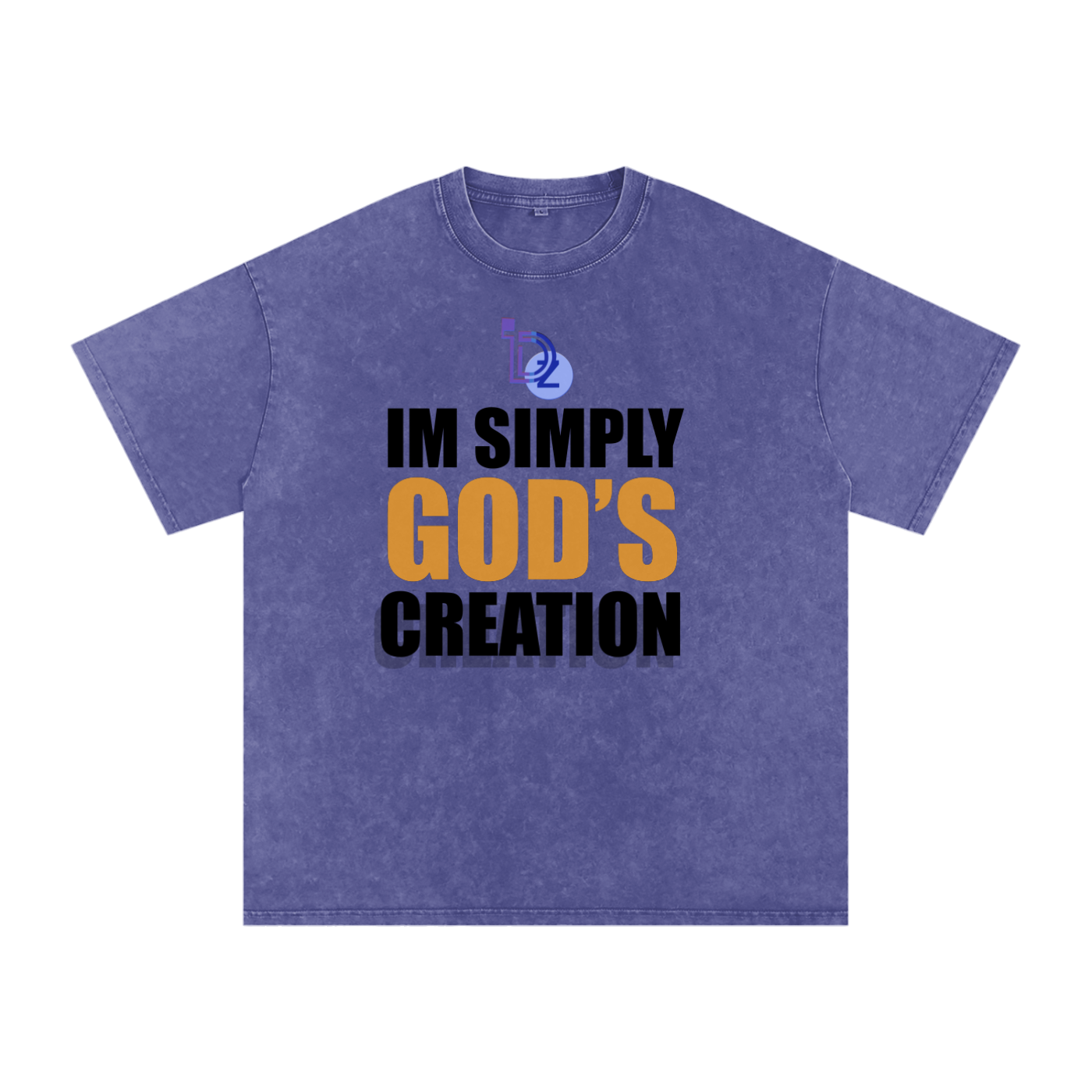 I'm Simply God's Creation Snow Washed Oversized Cotton T-Shirt
