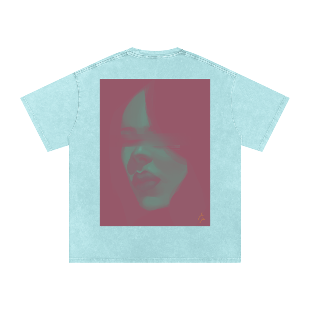 Hidden Face Acid Wash Oversize T-Shirt - 250 GSM
