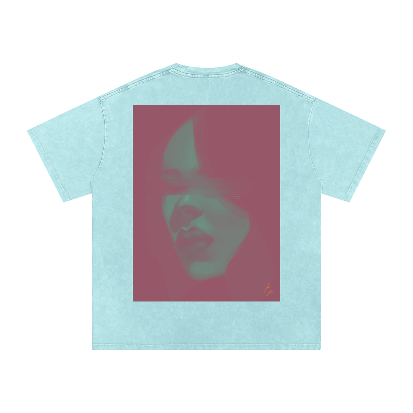 Hidden Face Acid Wash Oversize T-Shirt - 250 GSM