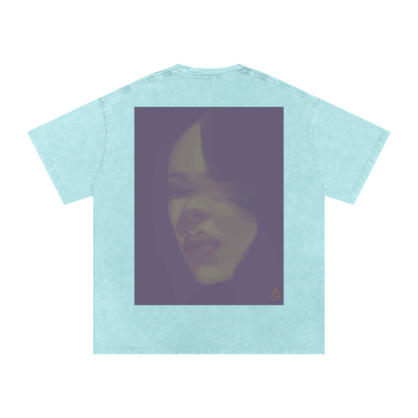 Hidden Face Acid Wash Oversize T-Shirt - 250 GSM