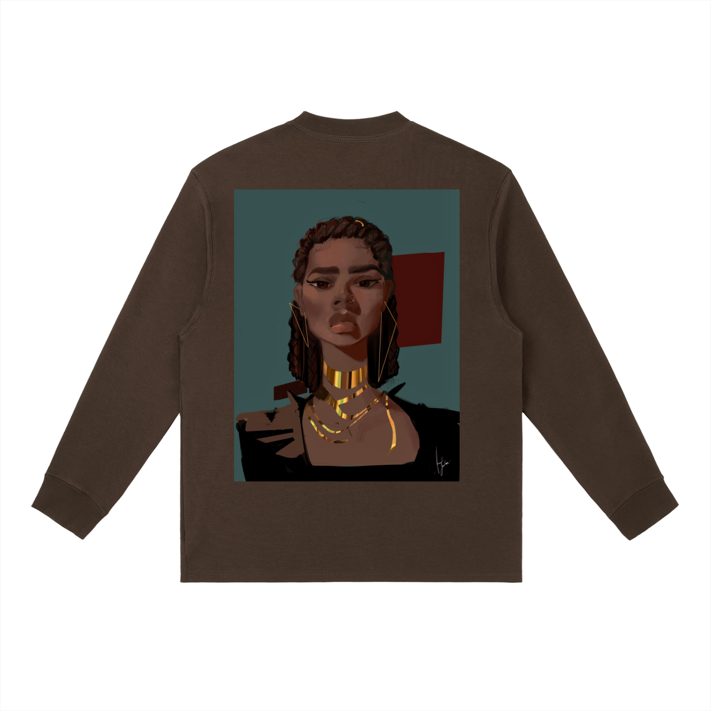 Chocolate's Gold Essential Crewneck Long-Sleeve T-Shirt
