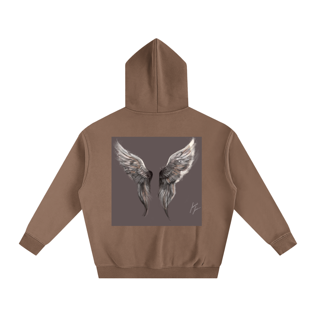 Wings above Oversize Fleeced Hoodie