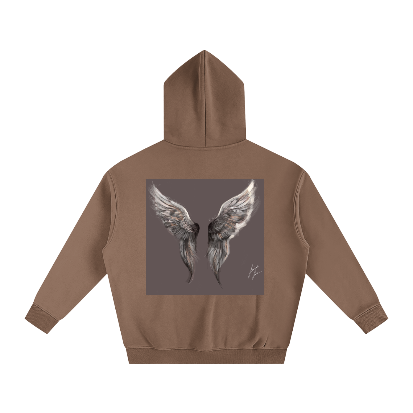Wings above Oversize Fleeced Hoodie