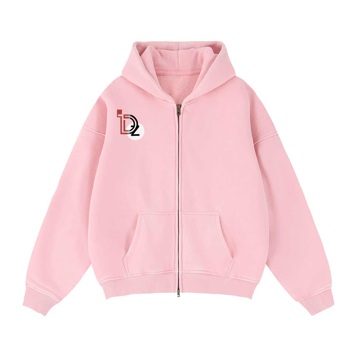 IN MY LANE Zip-Through Boxy Fleece Hoodie