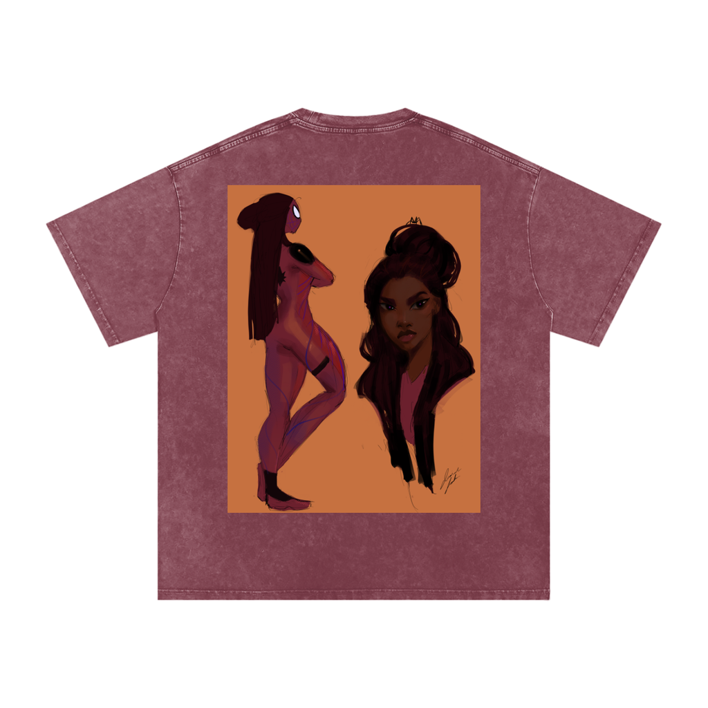In Another Universe Snow Washed Oversized Cotton T-Shirt