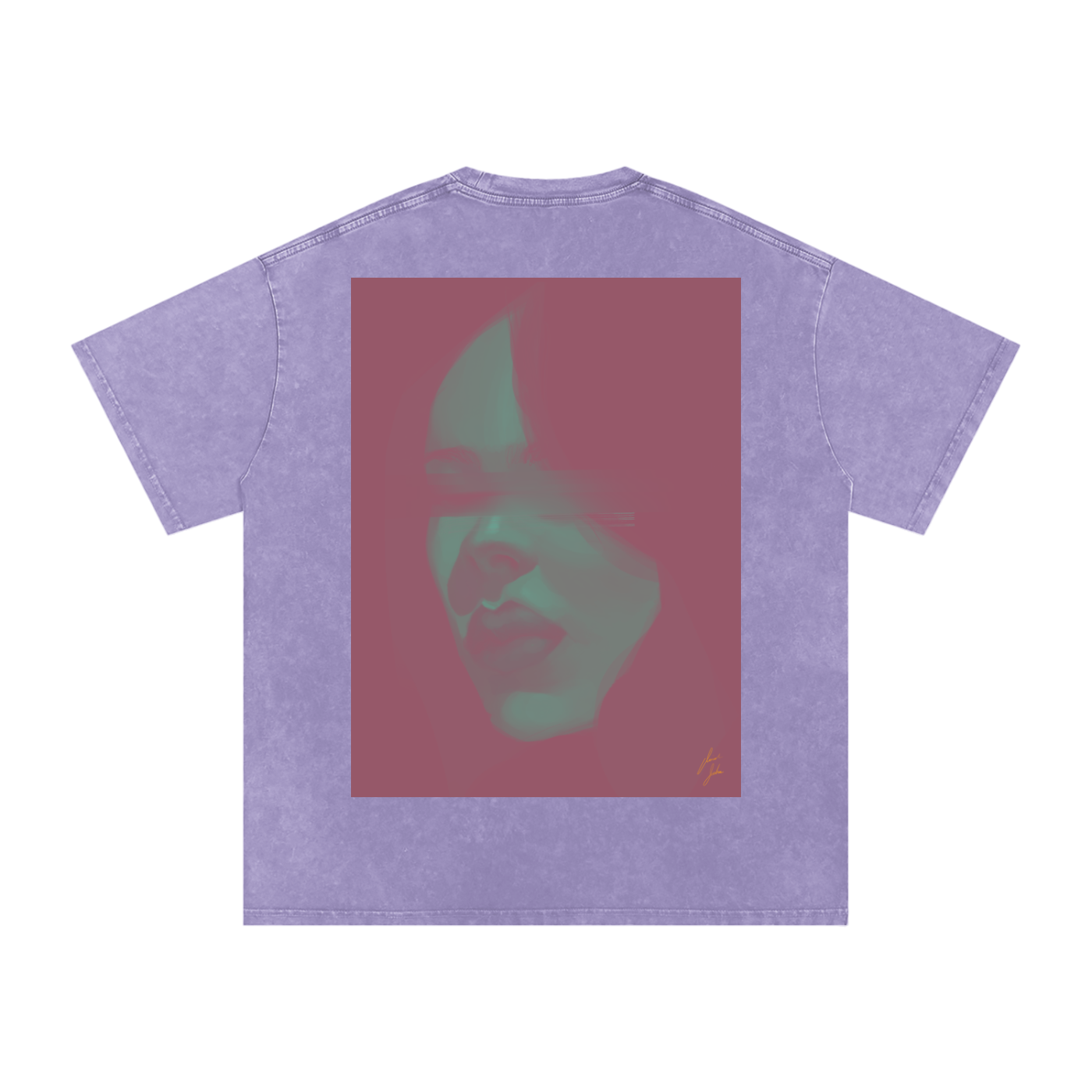 Hidden Face Acid Wash Oversize T-Shirt - 250 GSM