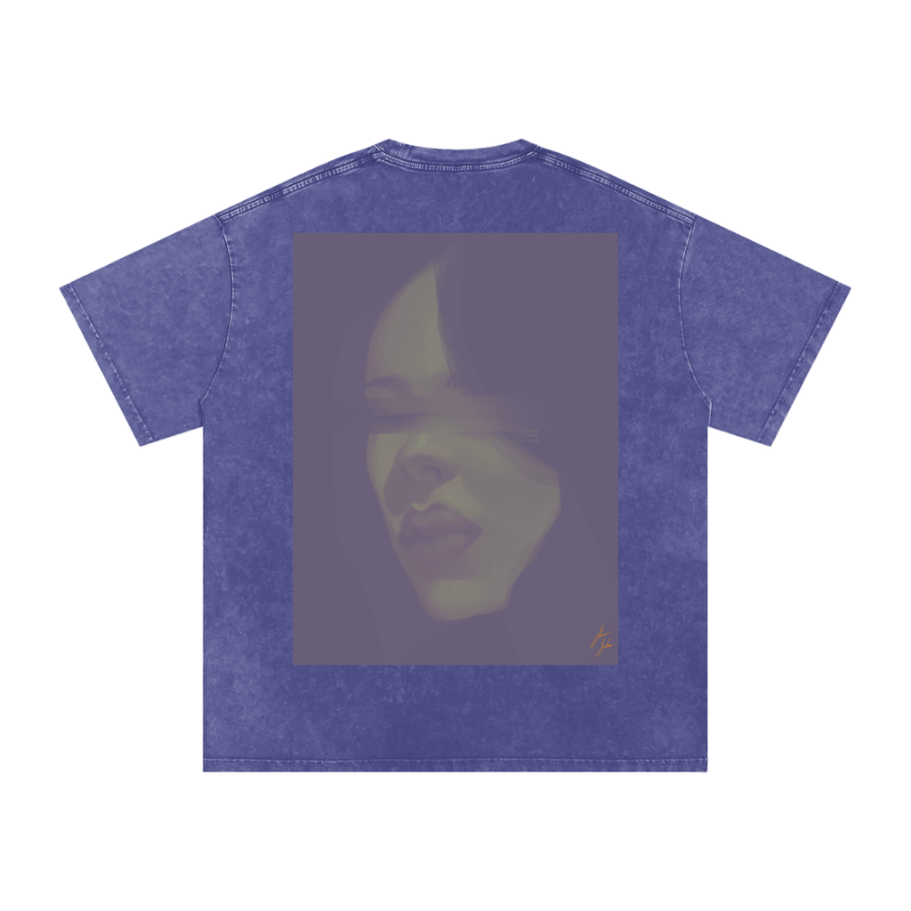 Hidden Face Acid Wash Oversize T-Shirt - 250 GSM