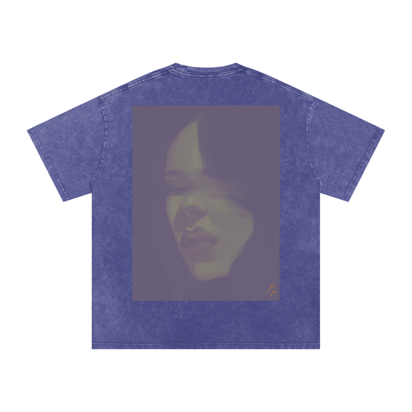 Hidden Face Acid Wash Oversize T-Shirt - 250 GSM