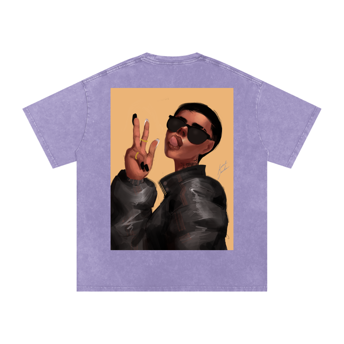 Peace or Goodbye Acid Wash Oversize T-Shirt - 250 GSM