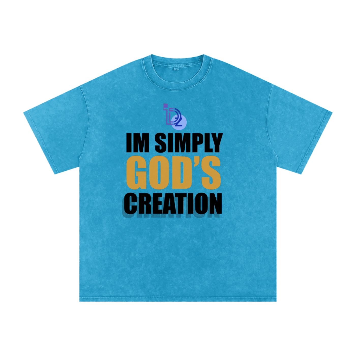 I'm Simply God's Creation Snow Washed Oversized Cotton T-Shirt