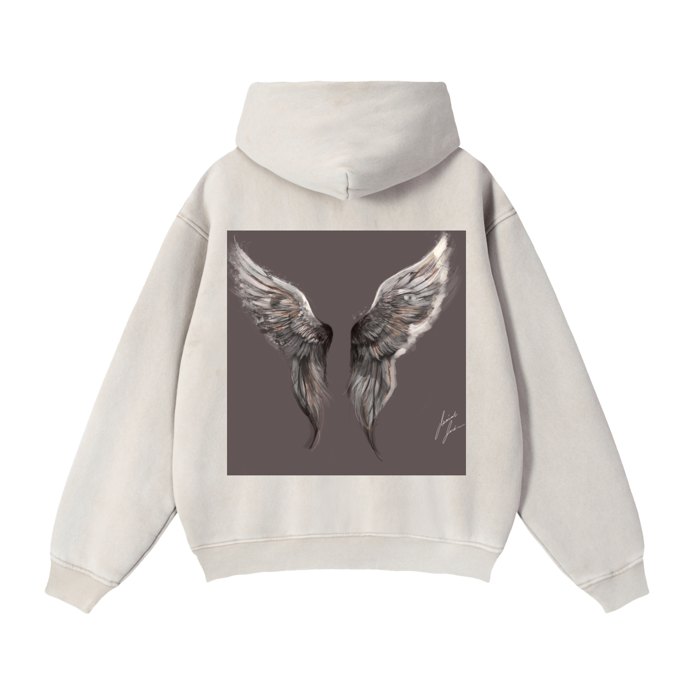 Wings Above Zip-Through Boxy Fleece Hoodie