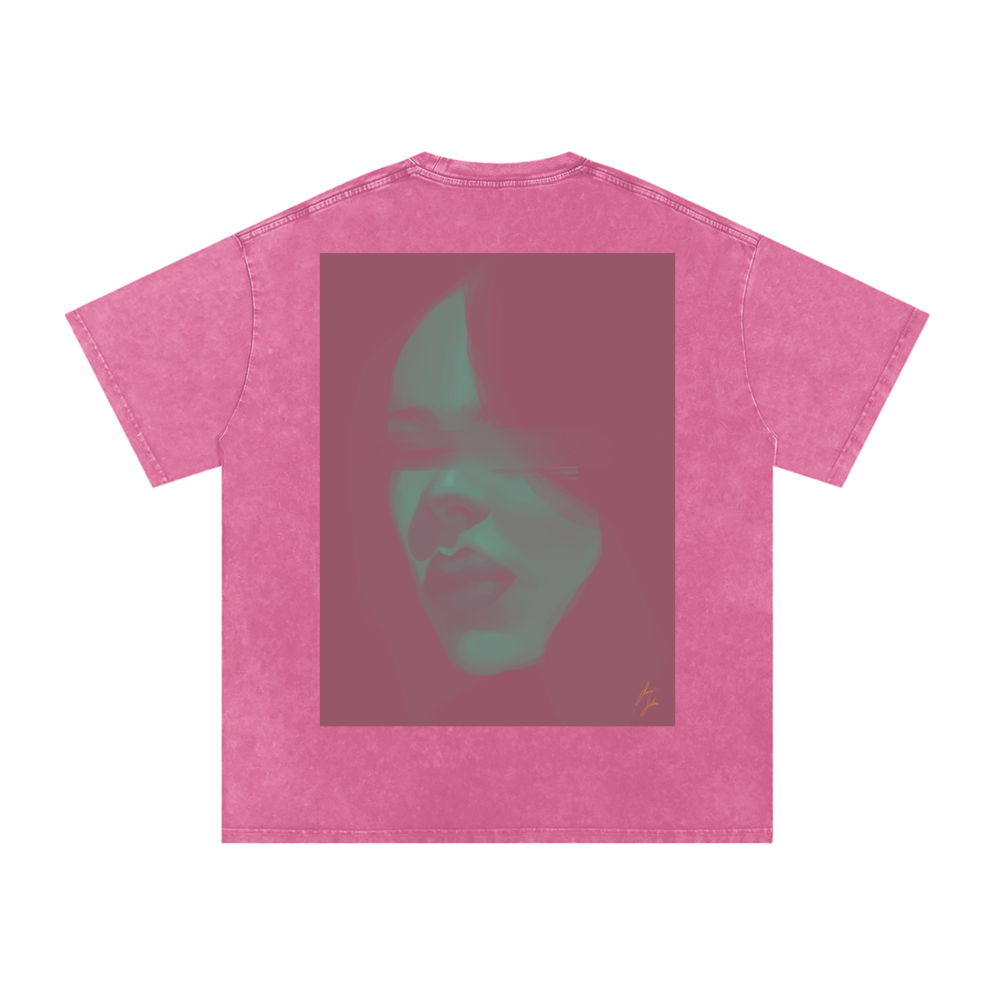 Hidden Face Acid Wash Oversize T-Shirt - 250 GSM