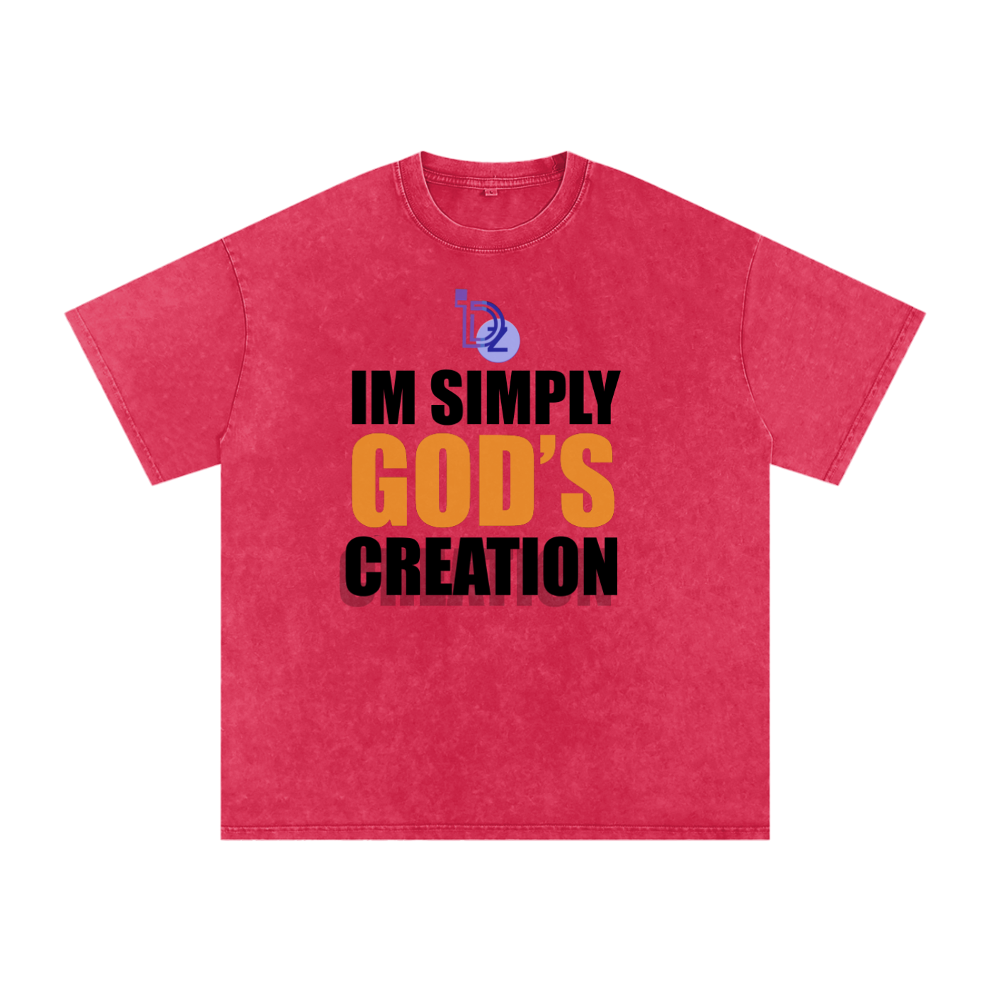 I'm Simply God's Creation Snow Washed Oversized Cotton T-Shirt