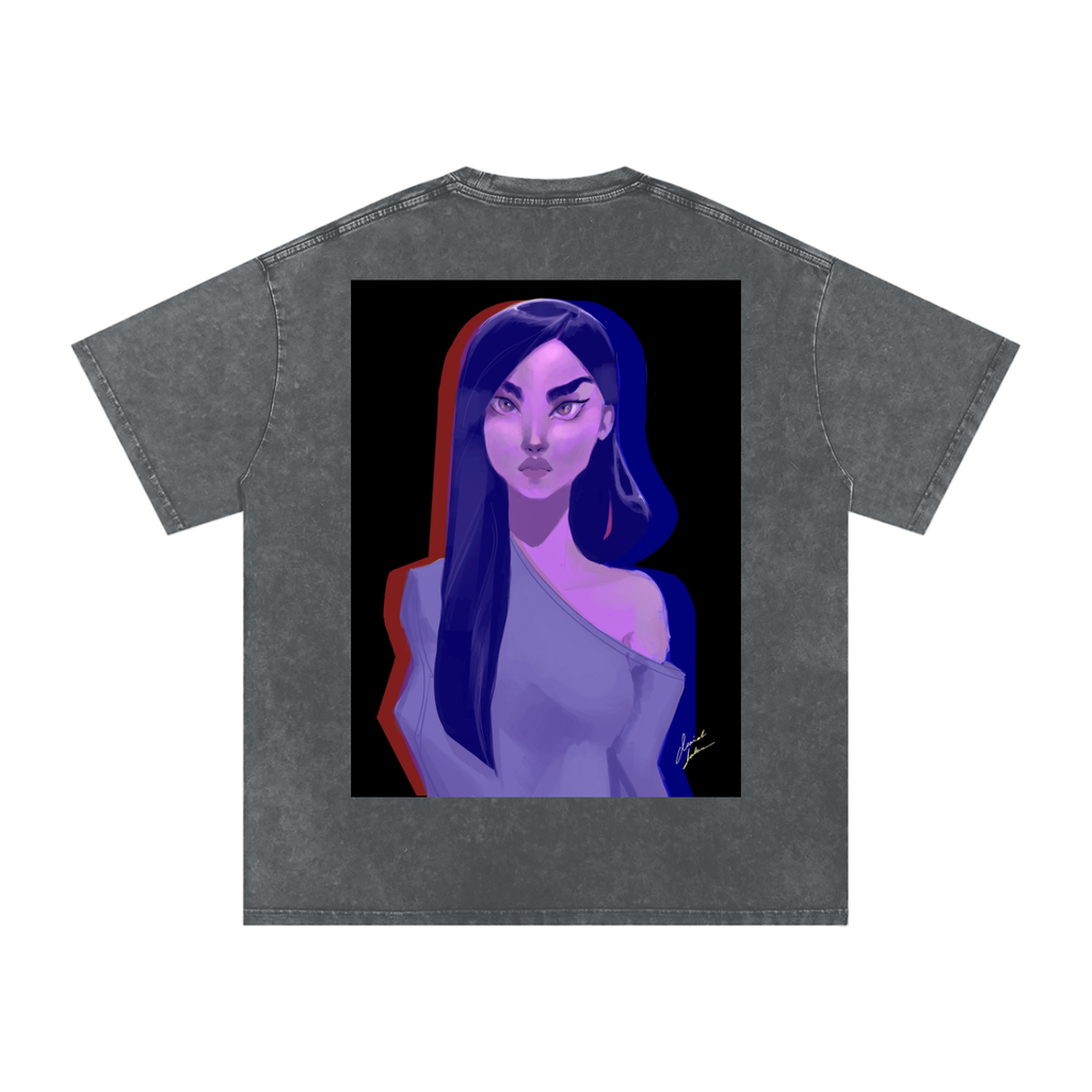 Focused Acid Wash Oversize T-Shirt - 250 GSM