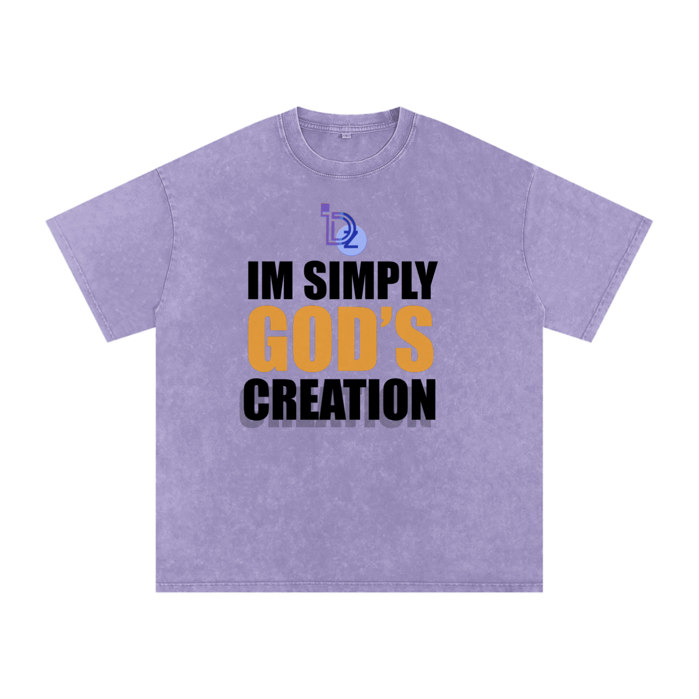 I'm Simply God's Creation Snow Washed Oversized Cotton T-Shirt