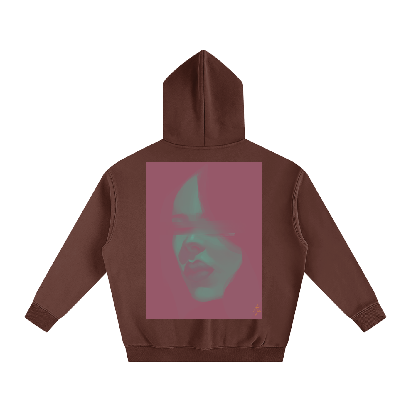 Hidden Face Oversize Fleeced Hoodie