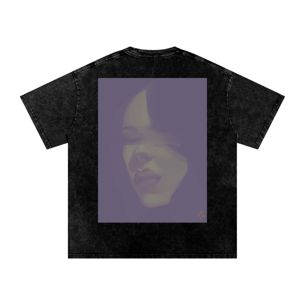 Hidden Face Acid Wash Oversize T-Shirt - 250 GSM