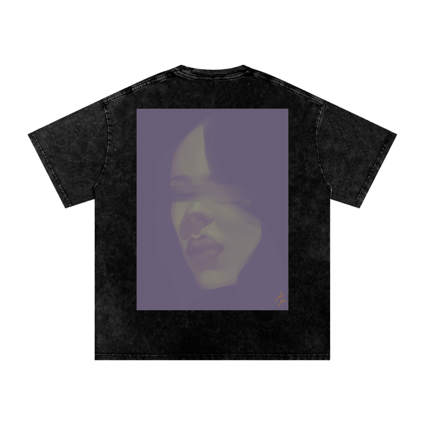 Hidden Face Acid Wash Oversize T-Shirt - 250 GSM