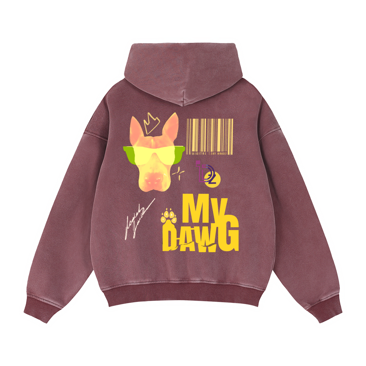 My DAWG Zip-Through Boxy Fleece Hoodie